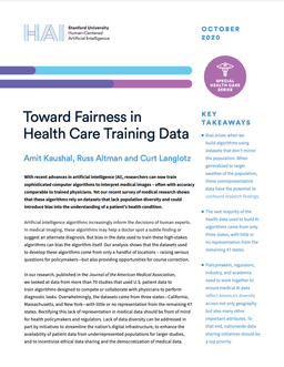 Toward Fairness in Health Care Training Data