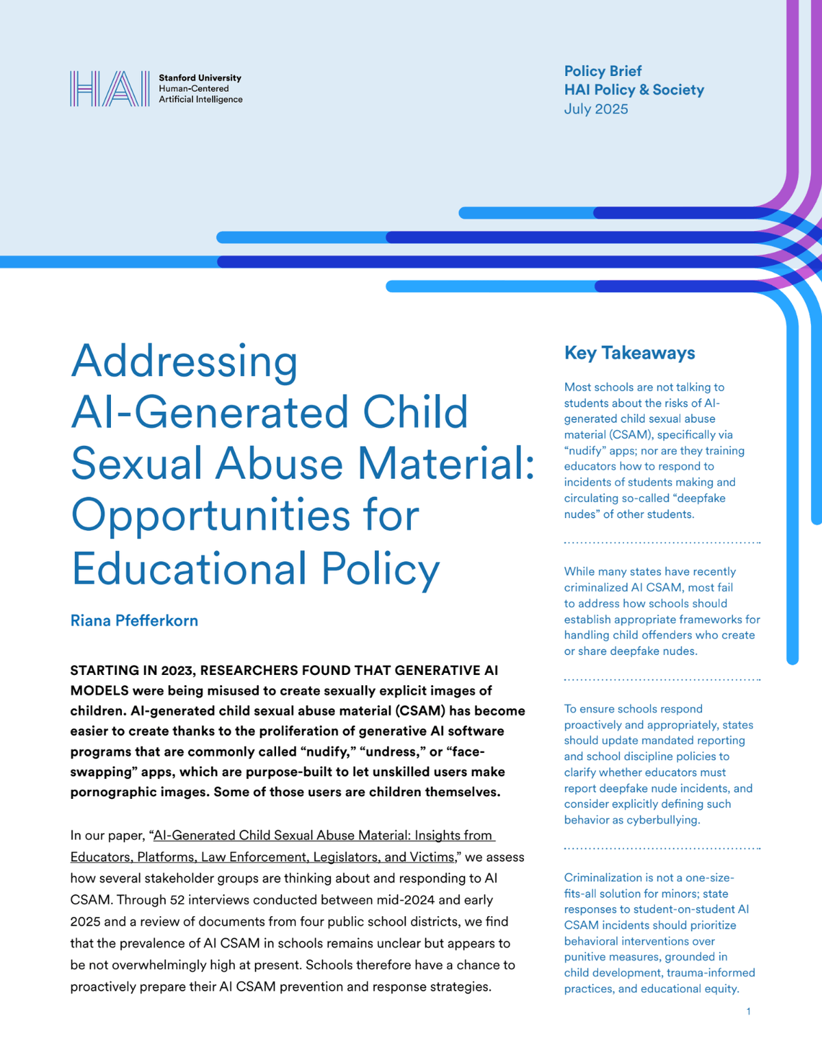 Addressing AI-Generated Child Sexual Abuse Material: Opportunities for ...