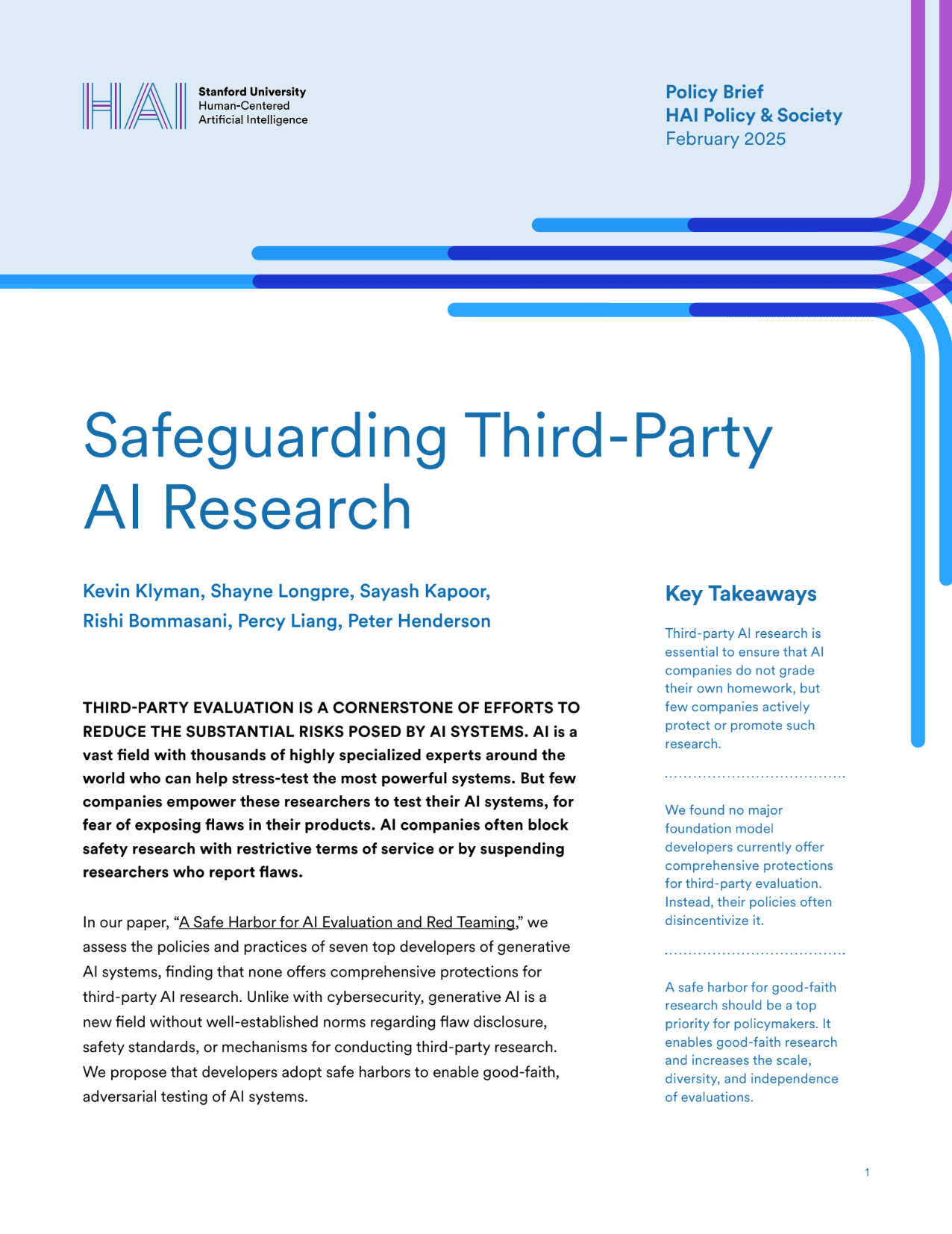 Safeguarding third-party AI research