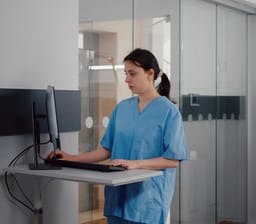 doctor on computer
