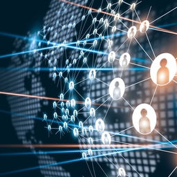 network connecting the human dots icon in business project management