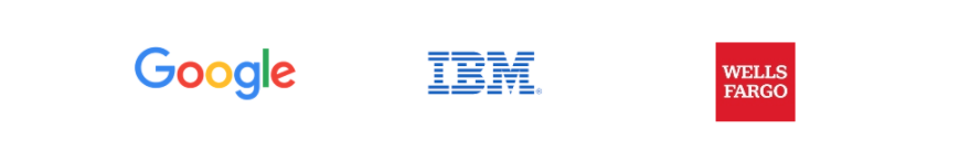 AWS, Google, IBM, & Wells Fargo logos