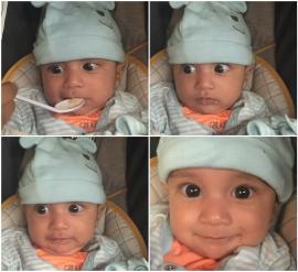 collage of photos showing baby's facial expressions