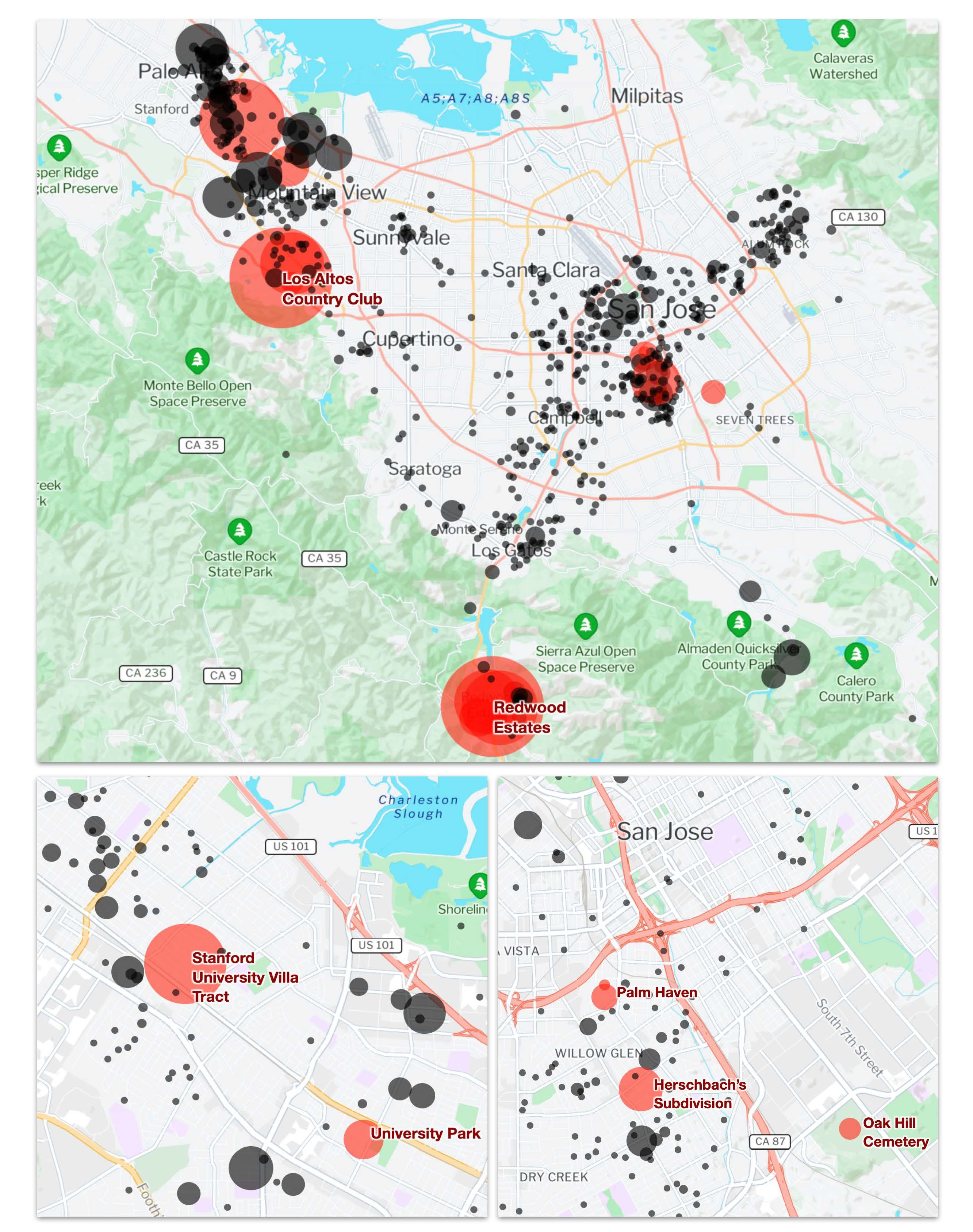 map showing where these covenants were found