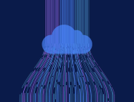 Illustration of data flowing in and out of a cloud