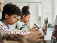 students working on computers