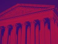 Image of the Supreme Court in magenta colors