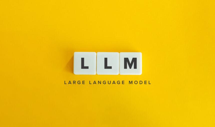 Image of text tiles saying LLM