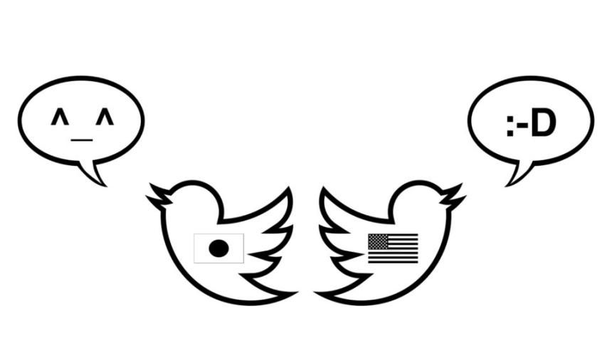 An illustration of two twitter bird logos with happy face emojis next to them
