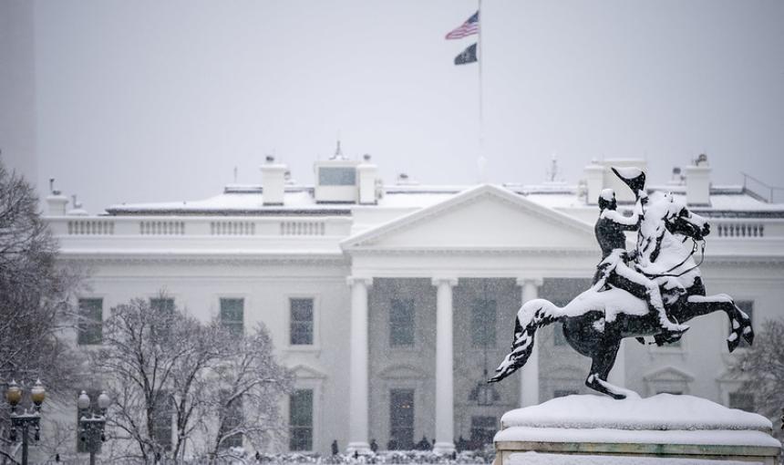 White House in winter