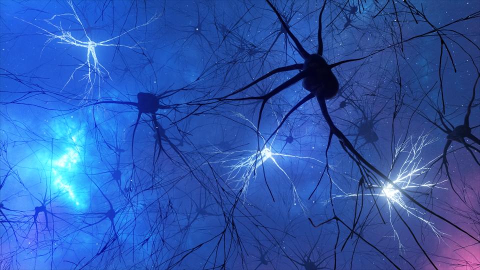 Illustration of brain neurons lighting up