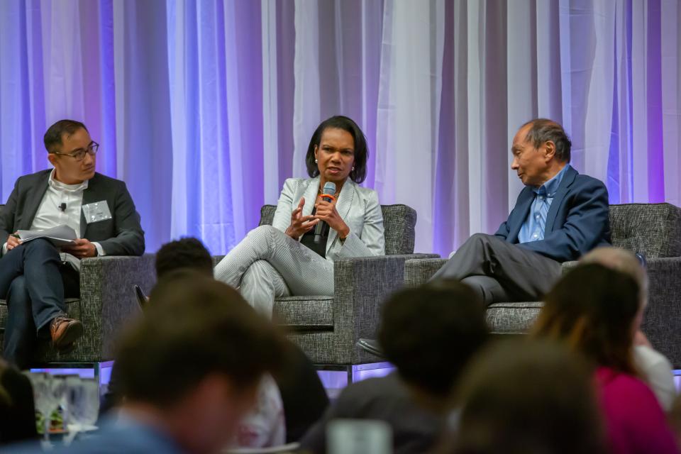 Condoleezza Rice, Dan Ho, and Frank Fukiyama