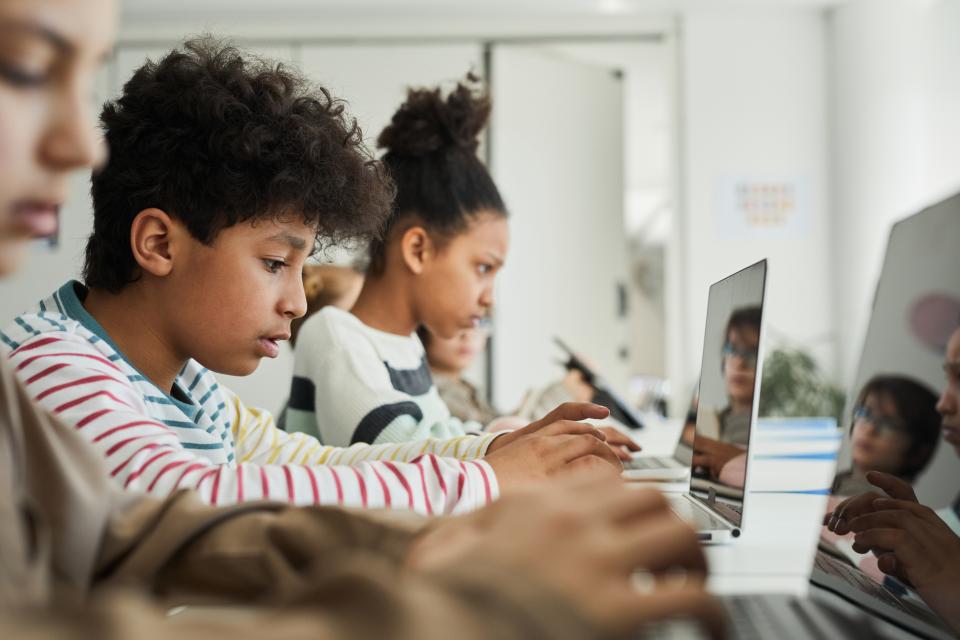 students working on computers