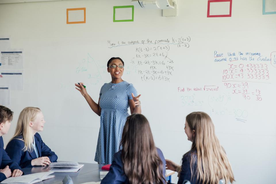 Teacher in front of class